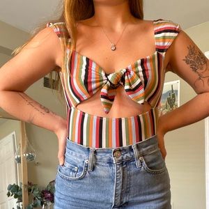 URBAN OUTFITTERS COLORFUL STRIPPED BODYSUIT
